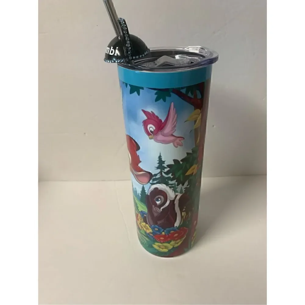 Handmade Deer/woodland animals 20 oz Tumbler with straw topper